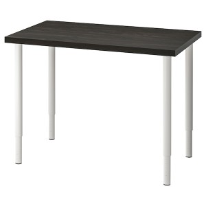 IKEA LINNMON / OLOV desk, black-brown/white, 39 3/8x23 5/8 in , IKEA Sale | 72465TZIP