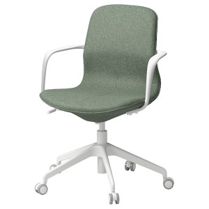 IKEA LÅNGFJÄLL conference chair with armrests, Gunnared green-gray/white , IKEA Sale | 75193JLID