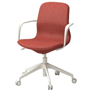 IKEA LÅNGFJÄLL conference chair with armrests, Gunnared red-orange/white , IKEA Sale | 16725YGJN