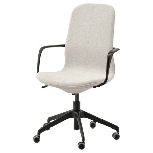 IKEA LÅNGFJÄLL conference chair with armrests, Gunnared beige/black , IKEA Sale | 10839GSQJ