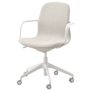 IKEA LÅNGFJÄLL conference chair with armrests, Gunnared beige/white , IKEA Sale | 08934JORC