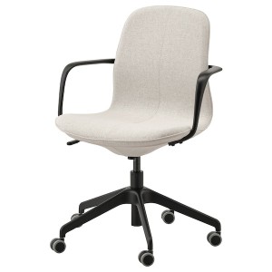 IKEA LÅNGFJÄLL conference chair with armrests, Gunnared beige/black , IKEA Sale | 67429BVYA