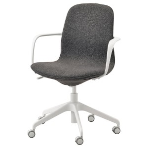 IKEA LÅNGFJÄLL conference chair with armrests, Gunnared dark gray/white , IKEA Sale | 42810THBO