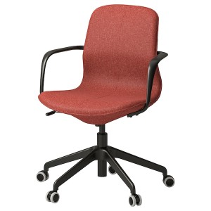 IKEA LÅNGFJÄLL conference chair with armrests, Gunnared red-orange/black , IKEA Sale | 64753LQVT