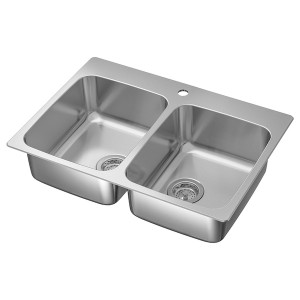 IKEA LÅNGUDDEN double bowl top mount sink, stainless steel, 29 1/2x20 5/8 in , IKEA Sale | 43716UCBR