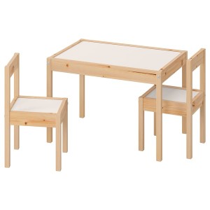 IKEA LÄTT Children's table and 2 chairs, white, pine , IKEA Sale | 26841OLBR