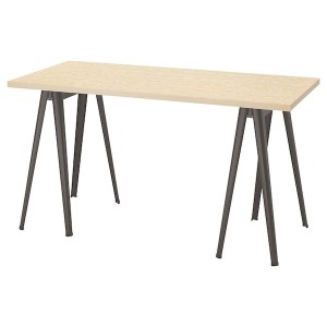 IKEA MITTCIRKEL / NÄRSPEL desk, lively pine effect/dark gray, 55 1/8x23 5/8 in , IKEA Sale | 16409KRBQ