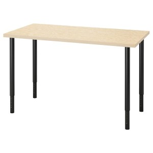 IKEA MITTCIRKEL / OLOV desk, lively pine effect/black, 47 1/4x23 5/8 in , IKEA Sale | 76914HTSL