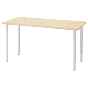 IKEA MITTCIRKEL / OLOV desk, lively pine effect/white, 55 1/8x23 5/8 in , IKEA Sale | 37254BISN