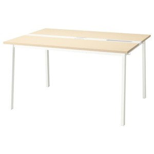 IKEA MITTZON conference table, birch veneer/white, 55 1/8x42 1/2x29 1/2 in , IKEA Sale | 62157TFIK