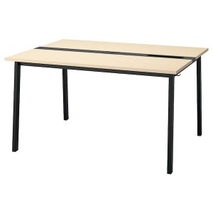 IKEA MITTZON conference table, birch veneer/black, 55 1/8x42 1/2x29 1/2 in , IKEA Sale | 43601ZJFV