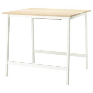 IKEA MITTZON conference table, birch veneer/white, 47 1/4x42 1/2x41 3/8 in , IKEA Sale | 63294KWCZ