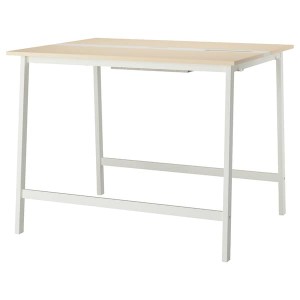 IKEA MITTZON conference table, birch veneer/white, 55 1/8x42 1/2x41 3/8 in , IKEA Sale | 17950NFXR