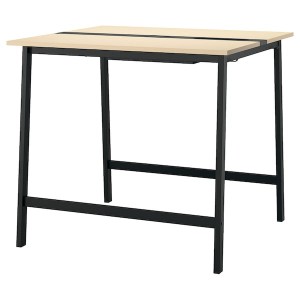 IKEA MITTZON conference table, birch veneer/black, 47 1/4x42 1/2x41 3/8 in , IKEA Sale | 50923DWTX