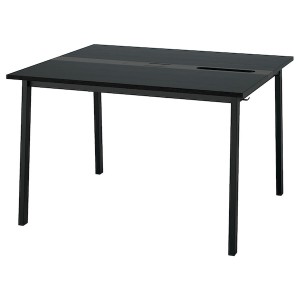 IKEA MITTZON conference table, black stained ash veneer/black, 47 1/4x42 1/2x29 1/2 in , IKEA Sale | 27031VDBG