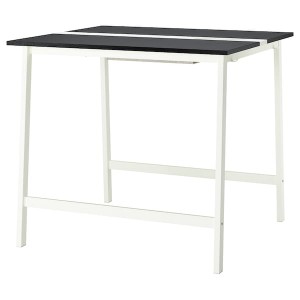 IKEA MITTZON conference table, black stained ash veneer/white, 47 1/4x42 1/2x41 3/8 in , IKEA Sale | 94162TLNR