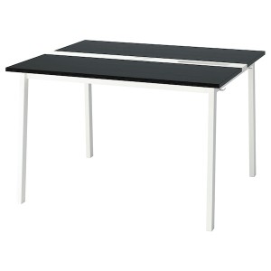 IKEA MITTZON conference table, black stained ash veneer/white, 47 1/4x42 1/2x29 1/2 in , IKEA Sale | 23481OMFS