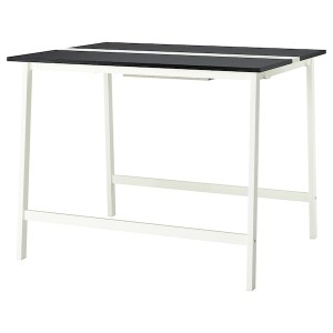 IKEA MITTZON conference table, black stained ash veneer/white, 55 1/8x42 1/2x41 3/8 in , IKEA Sale | 37810VFGK