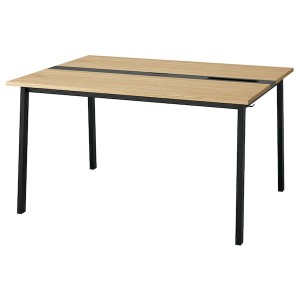 IKEA MITTZON conference table, oak veneer/black, 55 1/8x42 1/2x29 1/2 in , IKEA Sale | 58437ISHY