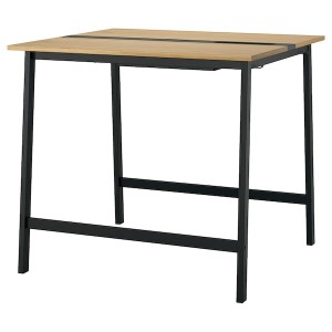 IKEA MITTZON conference table, oak veneer/black, 47 1/4x42 1/2x41 3/8 in , IKEA Sale | 08649UTMJ