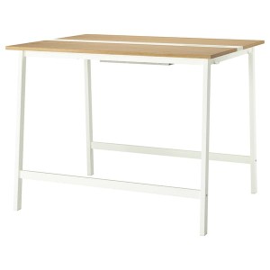 IKEA MITTZON conference table, oak veneer/white, 55 1/8x42 1/2x41 3/8 in , IKEA Sale | 04586WDSJ