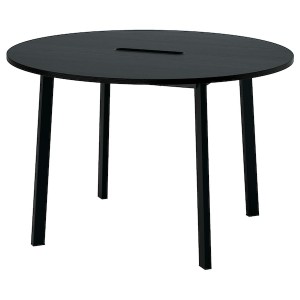 IKEA MITTZON conference table, round black stained ash veneer/black, 47 1/4x29 1/2 in , IKEA Sale | 61495PMNZ