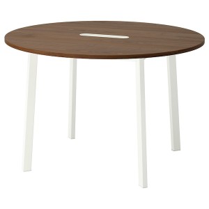 IKEA MITTZON conference table, round walnut veneer/white, 47 1/4x29 1/2 in , IKEA Sale | 83675KBEF