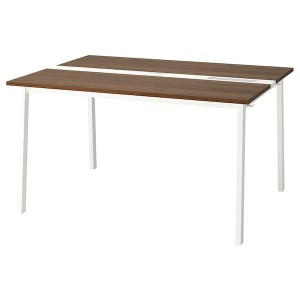 IKEA MITTZON conference table, walnut veneer/white, 55 1/8x42 1/2x29 1/2 in , IKEA Sale | 95726JWZK