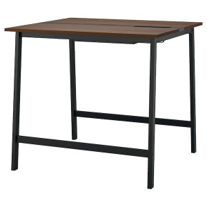 IKEA MITTZON conference table, walnut veneer/black, 47 1/4x42 1/2x41 3/8 in , IKEA Sale | 54829GAPR