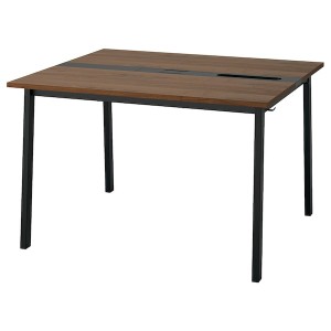 IKEA MITTZON conference table, walnut veneer/black, 47 1/4x42 1/2x29 1/2 in , IKEA Sale | 98610HDLZ