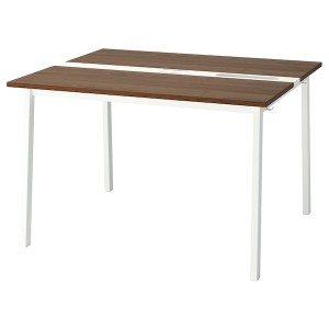 IKEA MITTZON conference table, walnut veneer/white, 47 1/4x42 1/2x29 1/2 in , IKEA Sale | 84673BPCX