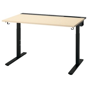 IKEA MITTZON desk, birch veneer/black, 47 1/4x31 1/2 in , IKEA Sale | 83049PZCY