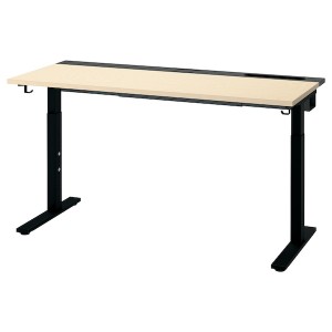 IKEA MITTZON desk, birch veneer/black, 55 1/8x23 5/8 in , IKEA Sale | 37869XEJT