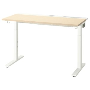 IKEA MITTZON desk, birch veneer/white, 47 1/4x23 5/8 in , IKEA Sale | 95748YMZR