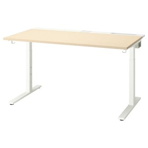 IKEA MITTZON desk, birch veneer/white, 55 1/8x31 1/2 in , IKEA Sale | 19056EHTM