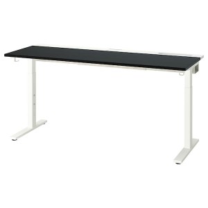 IKEA MITTZON desk, black stained ash veneer/white, 63x23 5/8 in , IKEA Sale | 91408XEMO