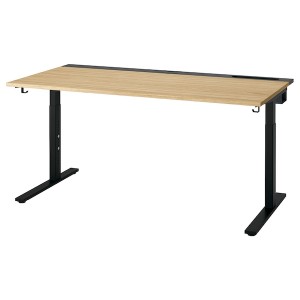 IKEA MITTZON desk, oak veneer/black, 63x31 1/2 in , IKEA Sale | 65914YNDA