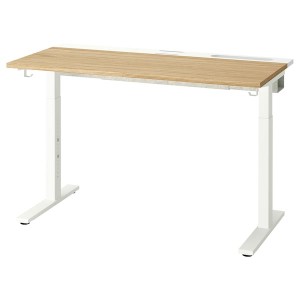 IKEA MITTZON desk, oak veneer/white, 47 1/4x23 5/8 in , IKEA Sale | 87014ARBP