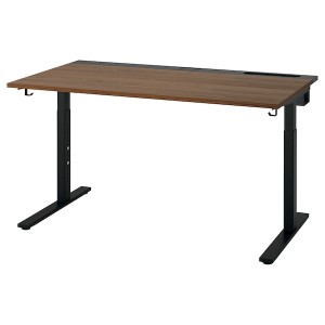 IKEA MITTZON desk, walnut veneer/black, 55 1/8x31 1/2 in , IKEA Sale | 81672XPIA