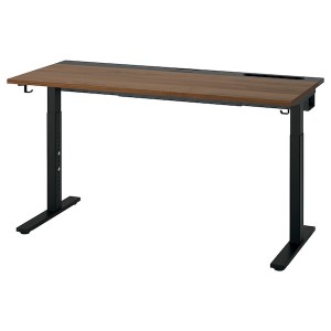 IKEA MITTZON desk, walnut veneer/black, 55 1/8x23 5/8 in , IKEA Sale | 46195FJYB