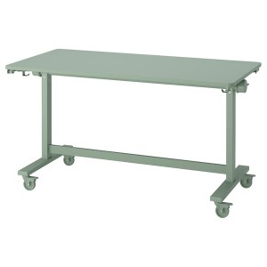 IKEA MITTZON foldable table with castors, green, 55 1/8x27 1/2 in , IKEA Sale | 41256JYKI