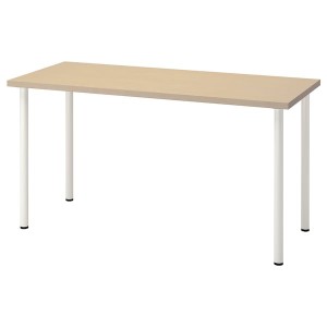 IKEA MÅLSKYTT / ADILS desk, birch/white, 55 1/8x23 5/8 in , IKEA Sale | 98405BHGM