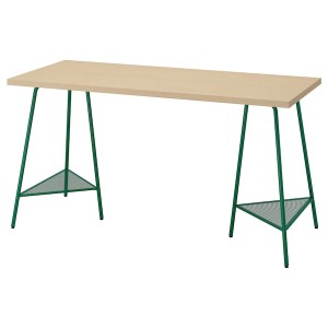 IKEA MÅLSKYTT / TILLSLAG desk, birch/green, 55 1/8x23 5/8 in , IKEA Sale | 81792HWIP