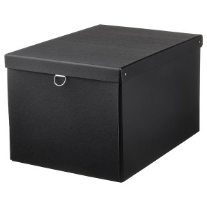 IKEA NIMM storage box with lid, black, 13 ¾x19 ¾x11 ¾ in , IKEA Sale | 32649HAJE