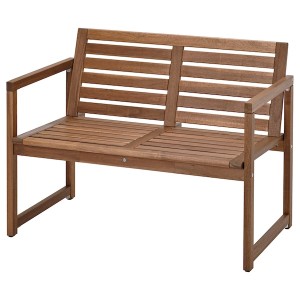 IKEA NÄMMARÖ bench with backrest, outdoor, light brown stained , IKEA Sale | 50721BHLT