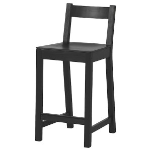 IKEA NORDVIKEN Bar stool with backrest, black, Width: 15 3/4 in. Order today! , IKEA Sale | 60257KAMD