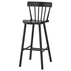 IKEA NORRARYD bar stool with backrest, black, 29 1/8 in , IKEA Sale | 63479PYFA