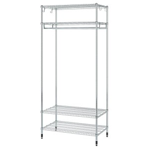 IKEA OMAR shelving unit with clothes rail, galvanized, 36 1/4x19 5/8x79 1/8 in , IKEA Sale | 38540XTMV