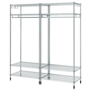 IKEA OMAR shelving unit with clothes rail, galvanized, 73 1/4x19 5/8x79 1/8 in , IKEA Sale | 71436ZSBI