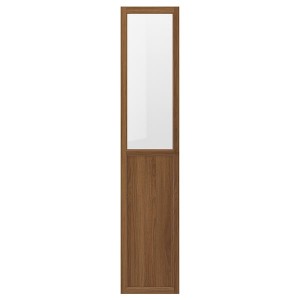 IKEA OXBERG panel/glass door, brown walnut effect, 15 3/4x75 5/8 in , IKEA Sale | 60724LCTM